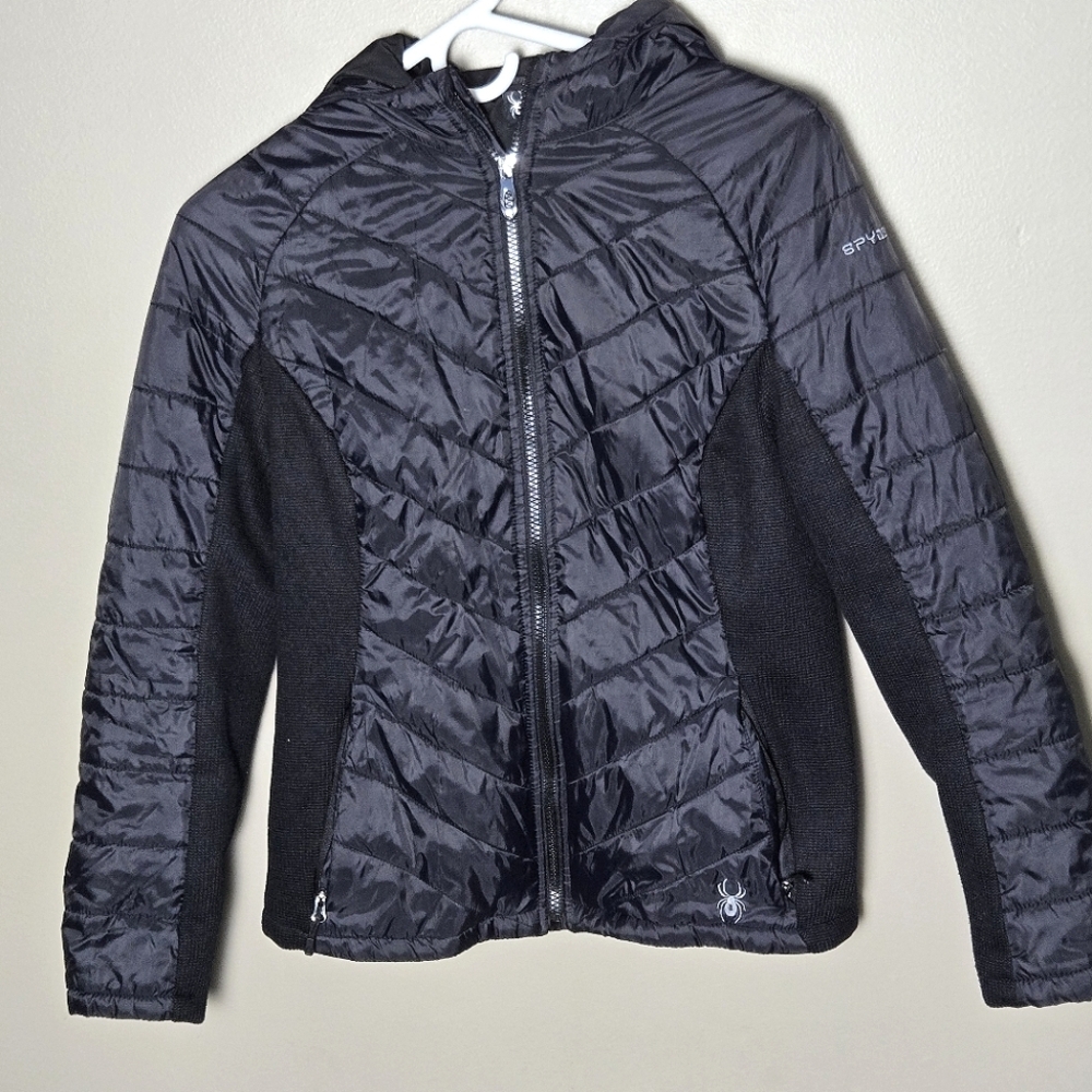 Women's Spyder ThermaWeb Quilted Hooded Gorcore‎ Puffer Coat, Small